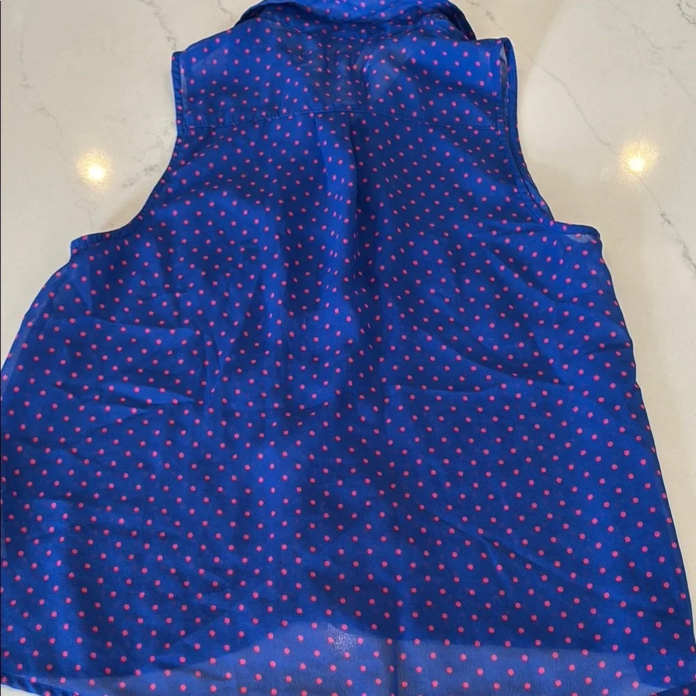 Abercrombie Kids Blue Button Down Shirt with Red Accents